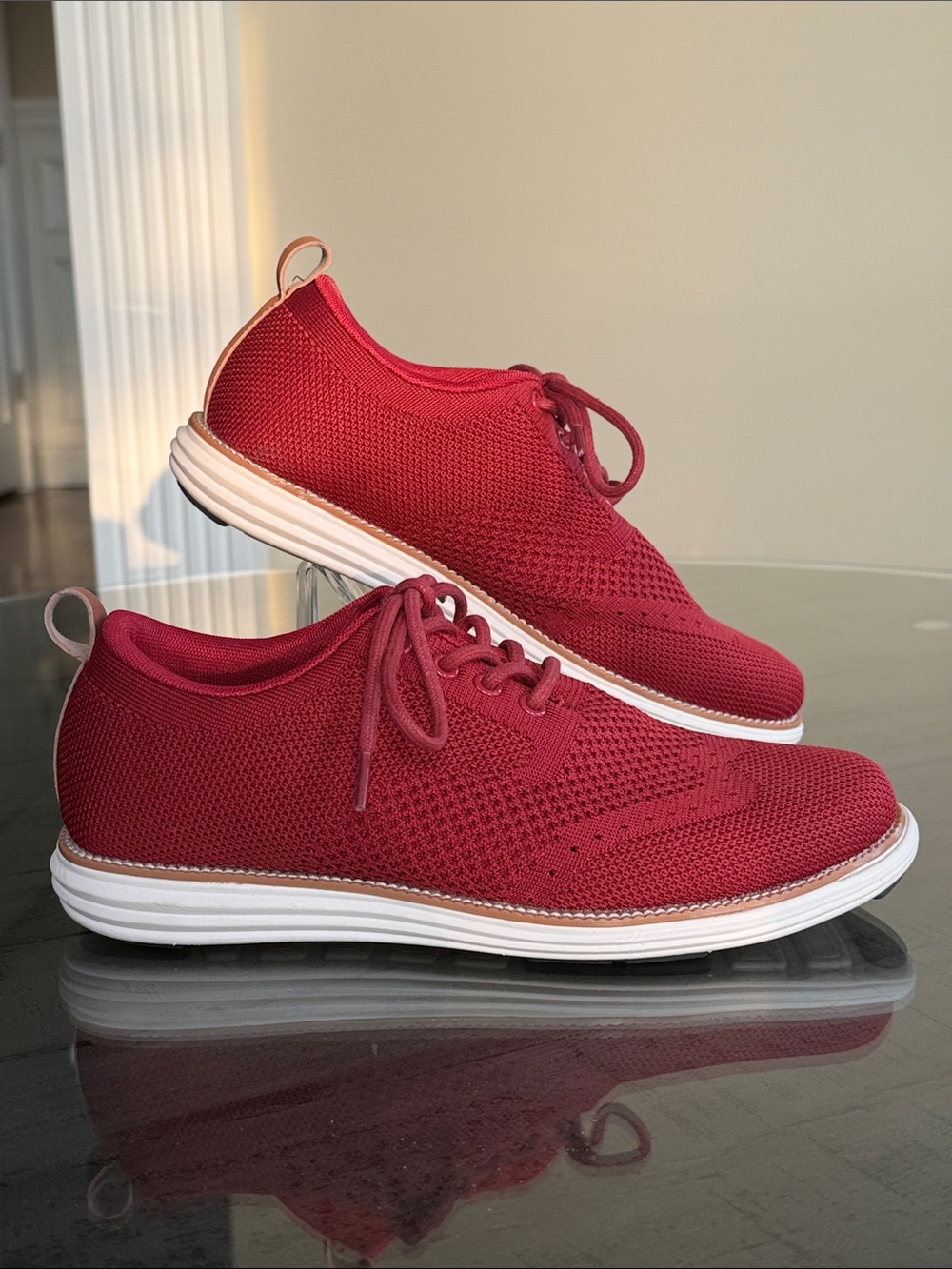 Vance Co‎ Crimson Knit Derby Lace Up Sneakers. Mesh. Mens Size 7 Shoe